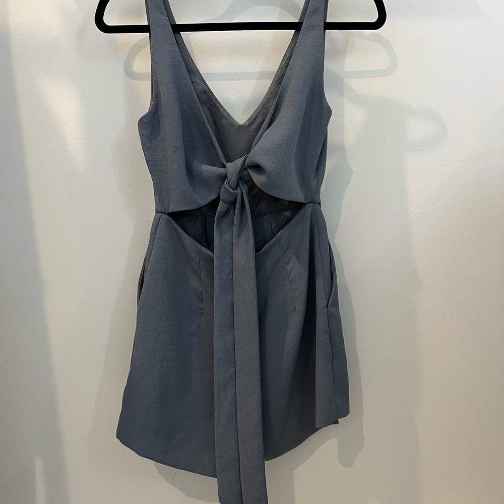 Wilfred Blue Gray Tie-Back Romper